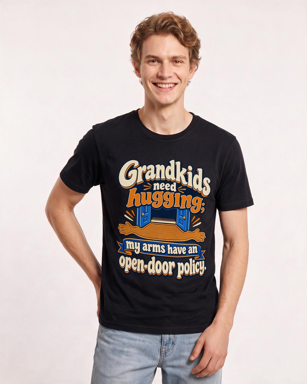 Grandparent Black T-Shirt for Men – Everyday Expression Graphic Tee product image 1