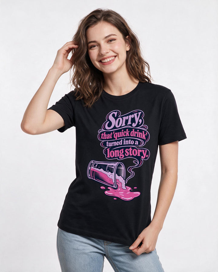 Beer Black T-Shirt for Women – Everyday Expression Graphic Tee product image 1
