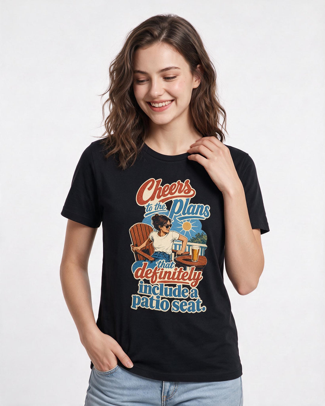 Beer Black T-Shirt for Women – Everyday Expression Graphic Tee product image 3