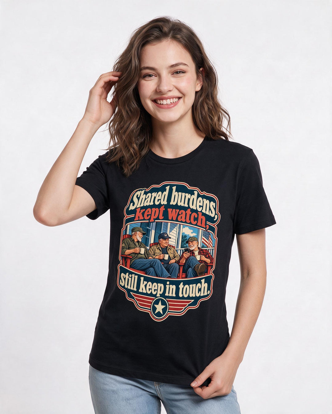 Veteran Black T-Shirt for Women – Everyday Expression Graphic Tee product image 1