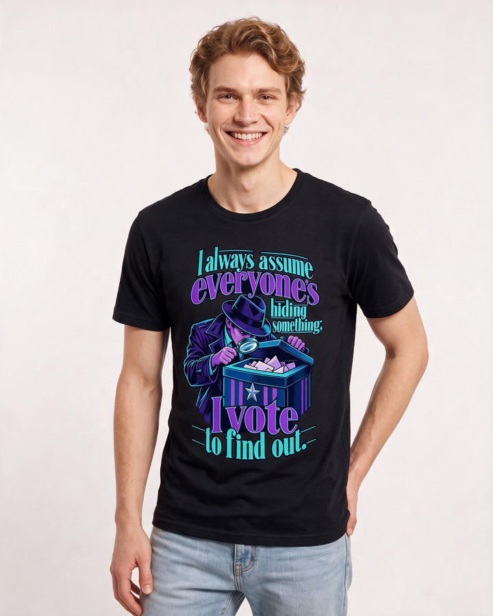 Political Statement Black T-Shirt for Men – Everyday Expression Graphic Tee product image 1