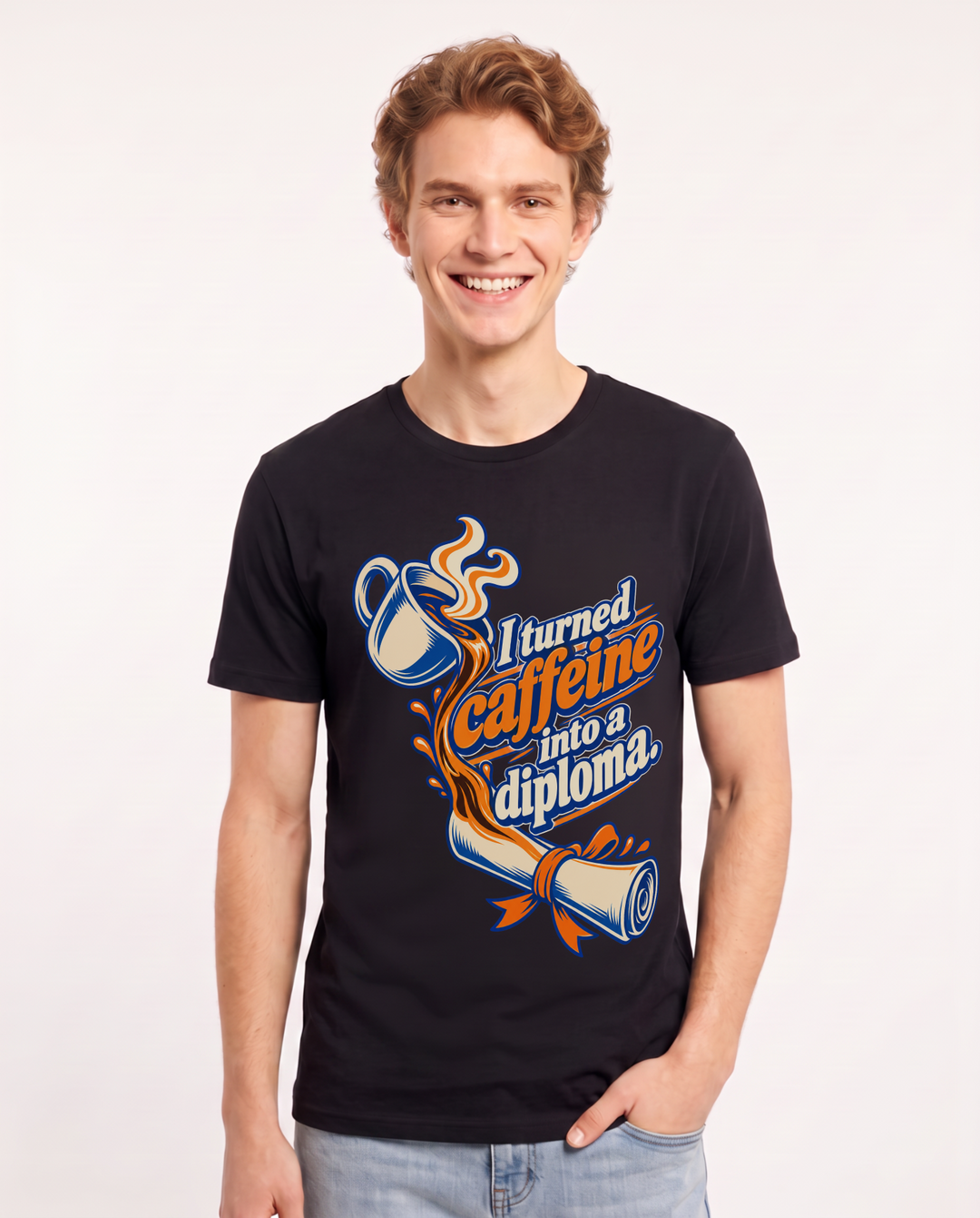 Graduation Black T-Shirt for Men – Everyday Expression Graphic Tee product image 3