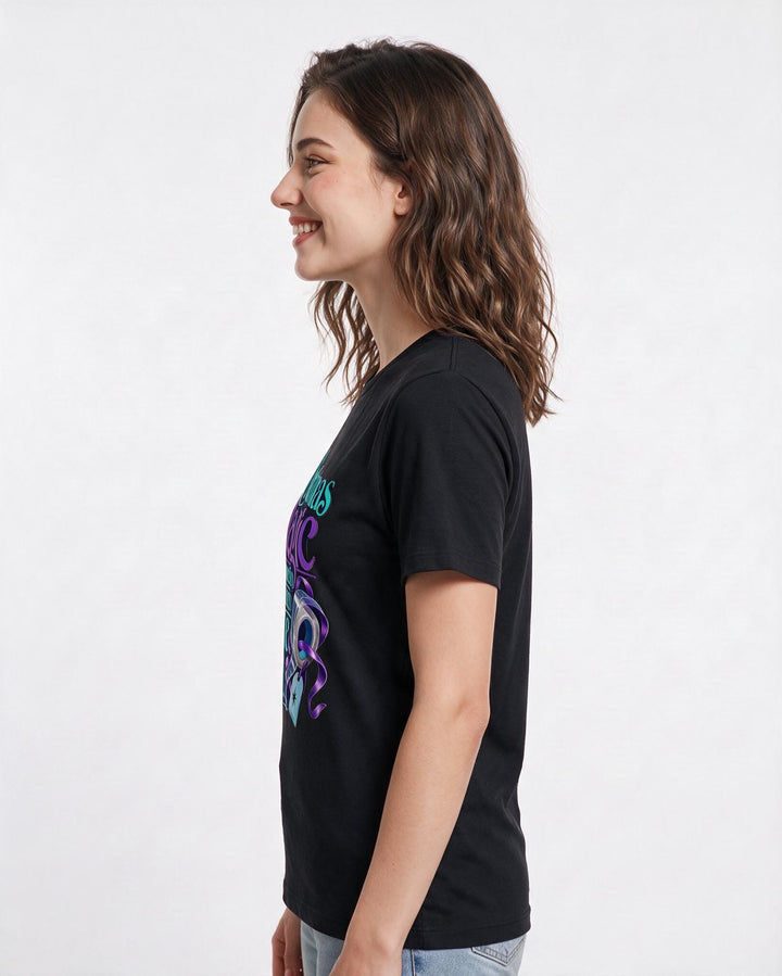 Christmas Black T-Shirt for Women – Holiday Theme Graphic Tee product image 2