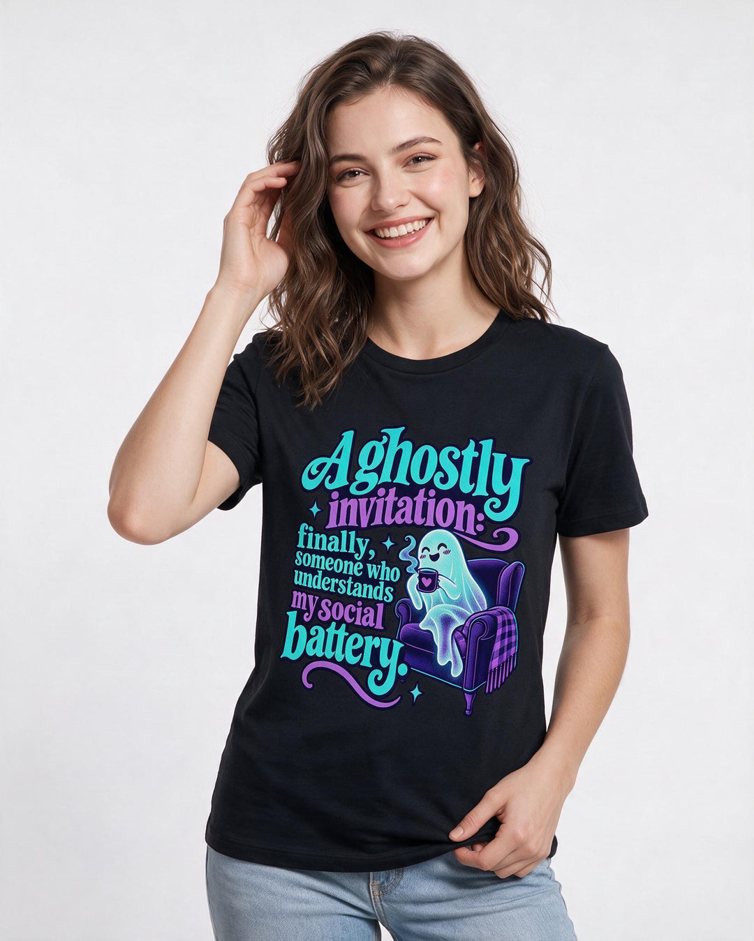 Halloween Black T-Shirt for Women – Halloween Theme Graphic Tee product image 1