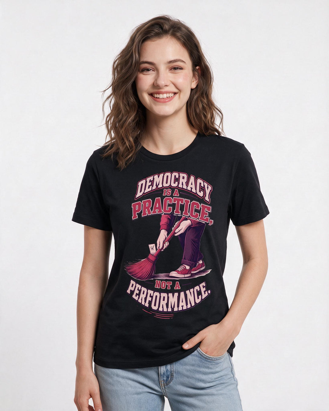 Political Statement Black T-Shirt for Women – Everyday Expression Graphic Tee product image 1