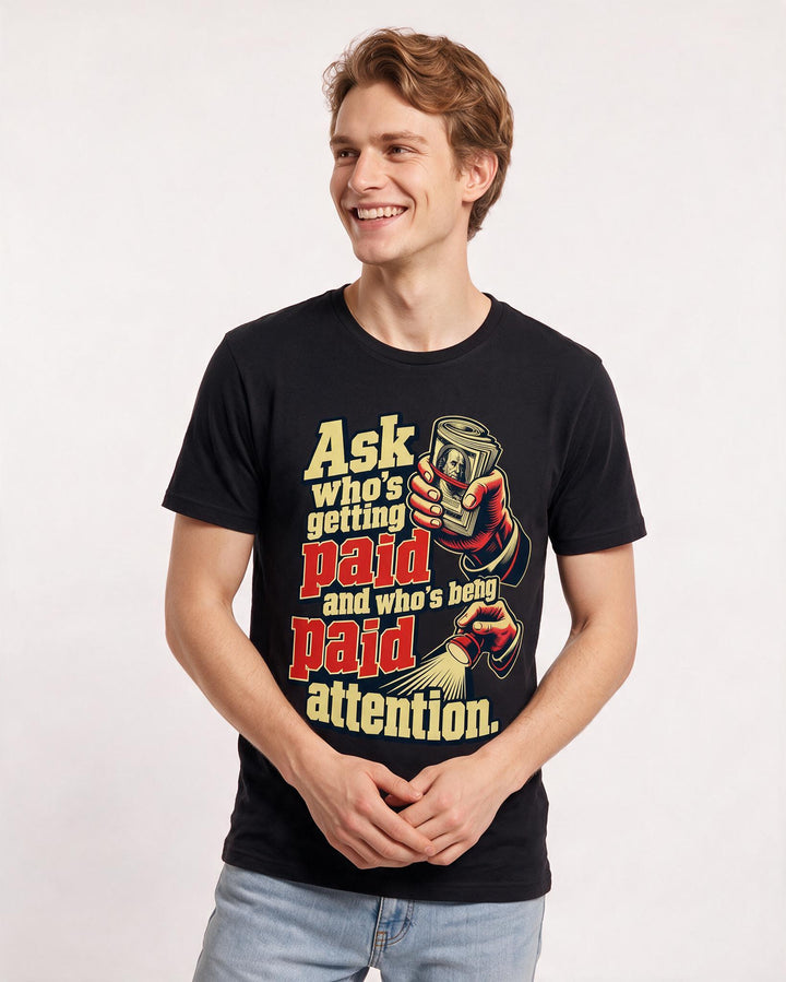 Political Statement Black T-Shirt for Men – Everyday Expression Graphic Tee product image 1