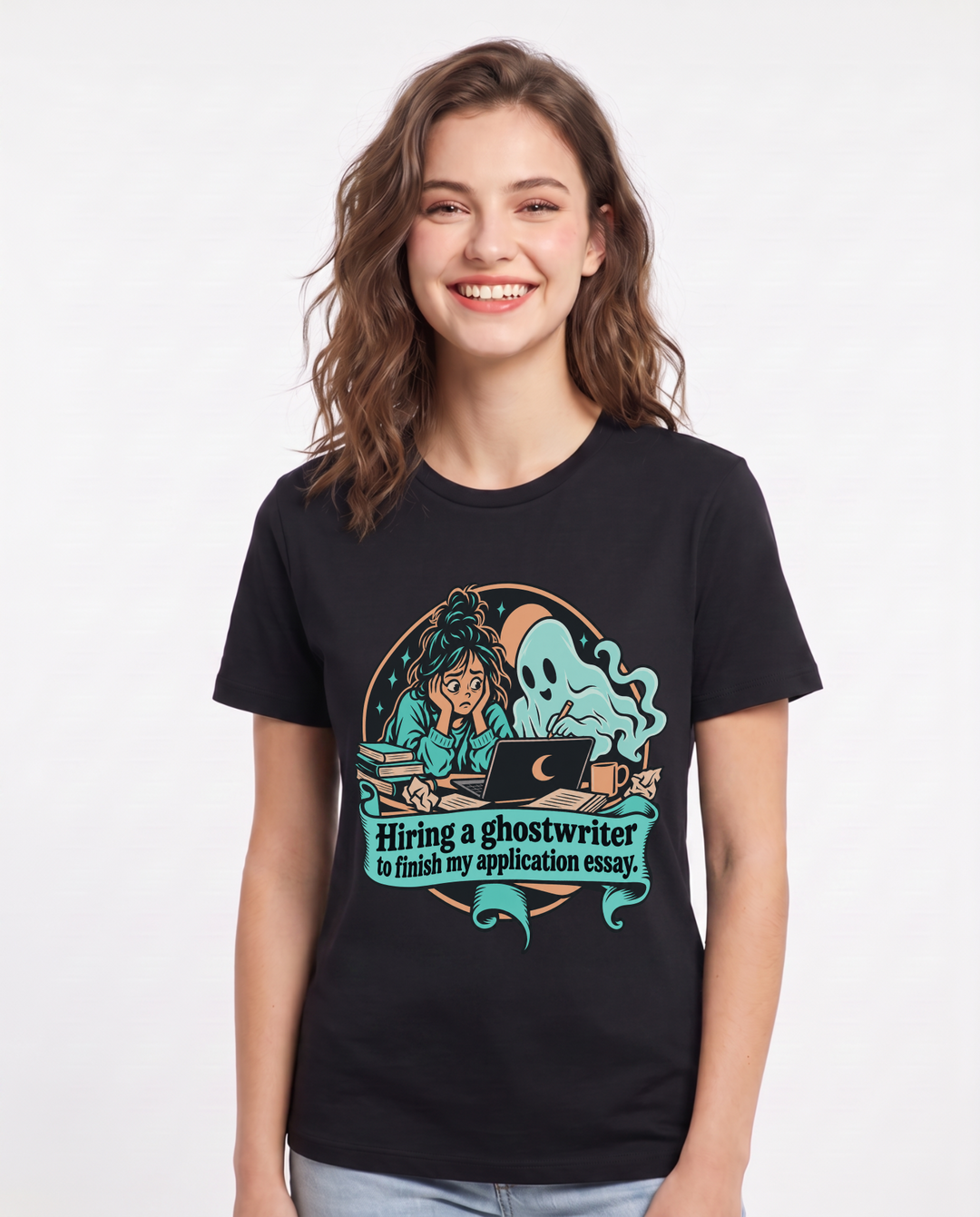 Halloween Black T-Shirt for Women – Halloween Theme Graphic Tee product image 3