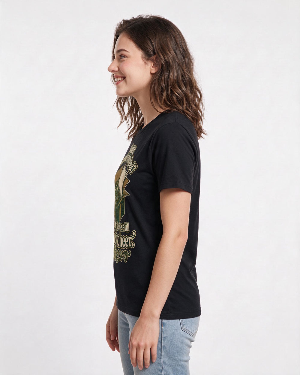 Christmas Black T-Shirt for Women – Holiday Theme Graphic Tee product image 2