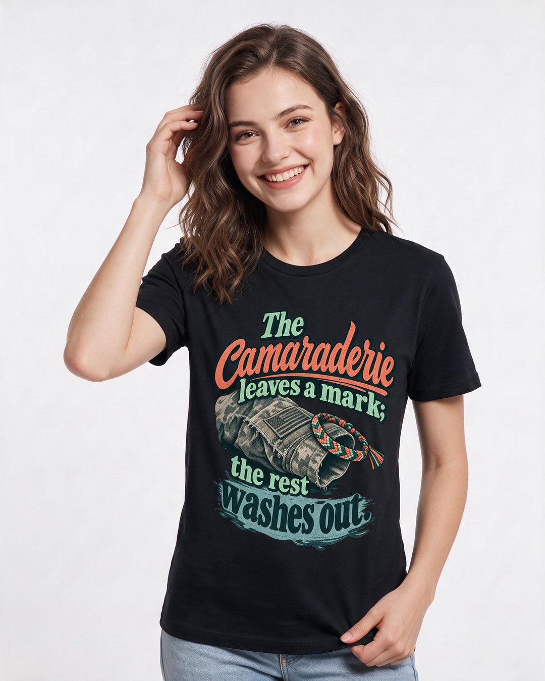 Veteran Black T-Shirt for Women – Everyday Expression Graphic Tee product image 1