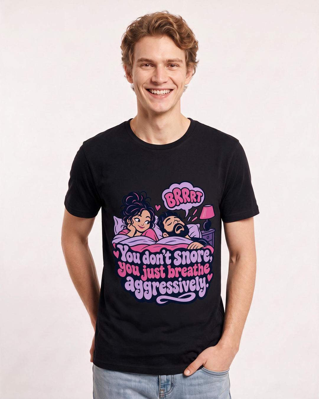 Couples Black T-Shirt for Men – Everyday Expression Graphic Tee product image 1