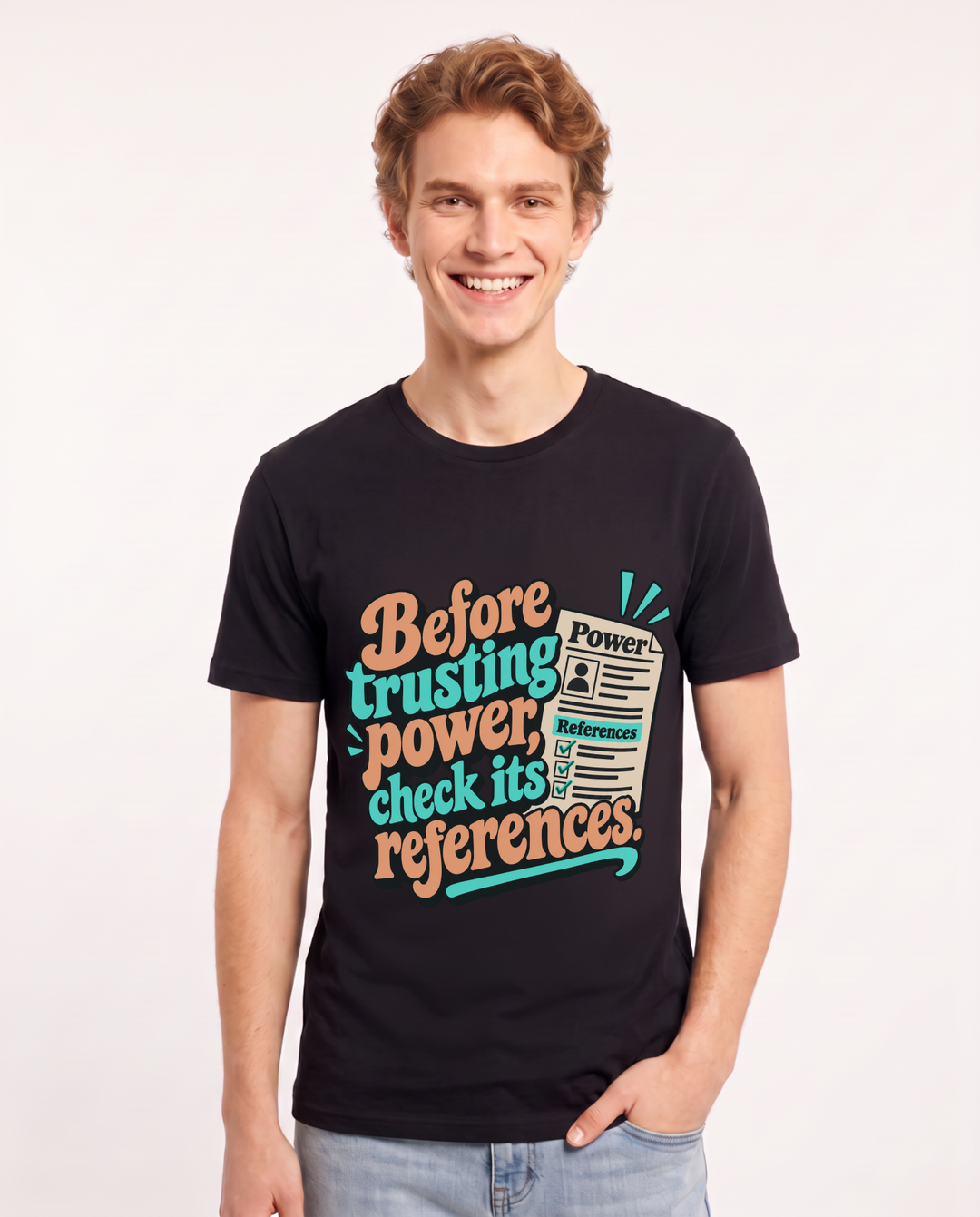 Political Statement Black T-Shirt for Men – Everyday Expression Graphic Tee product image 3