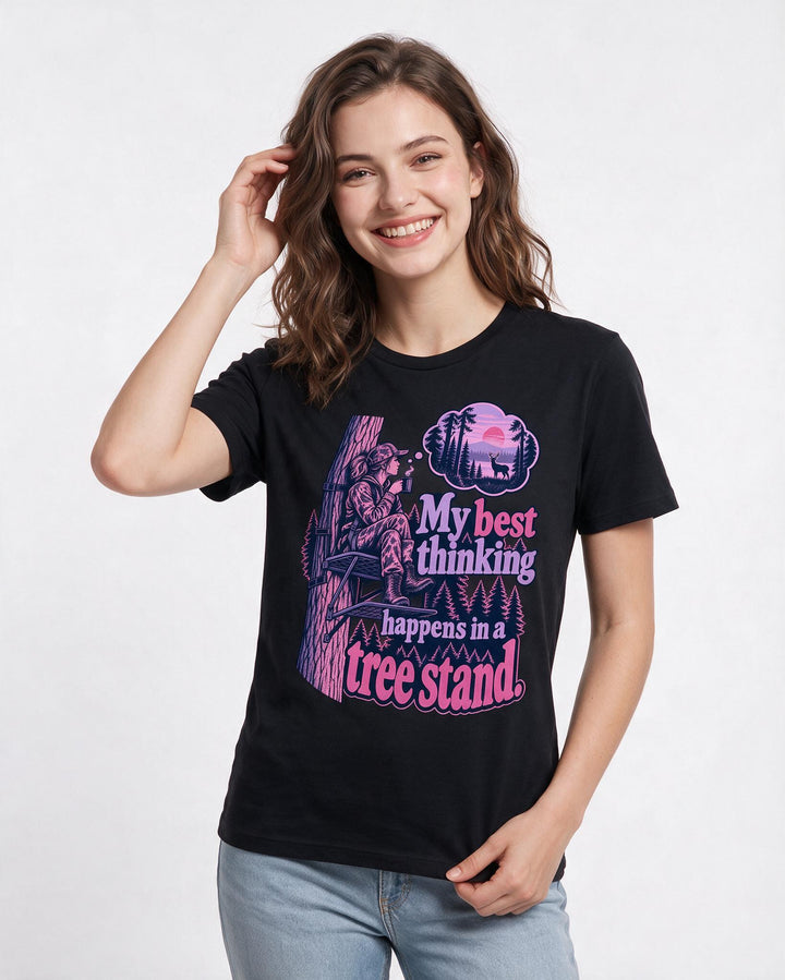Hunting Black T-Shirt for Women – Everyday Expression Graphic Tee product image 1