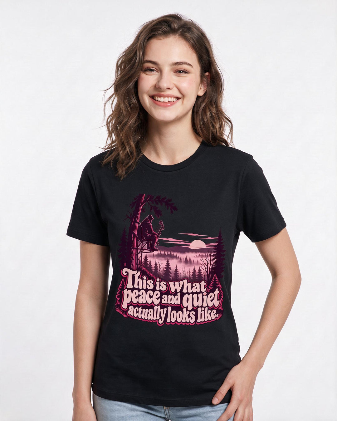 Hunting Black T-Shirt for Women – Everyday Expression Graphic Tee product image 1