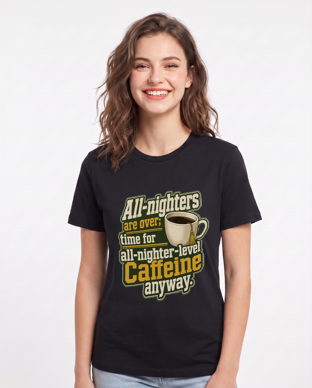 Graduation Black T-Shirt for Women – Everyday Expression Graphic Tee product image 3