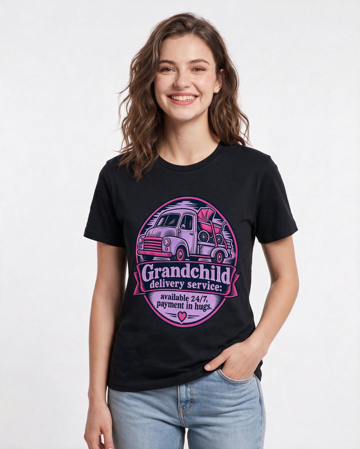 Grandparent Black T-Shirt for Women – Everyday Expression Graphic Tee product image 1