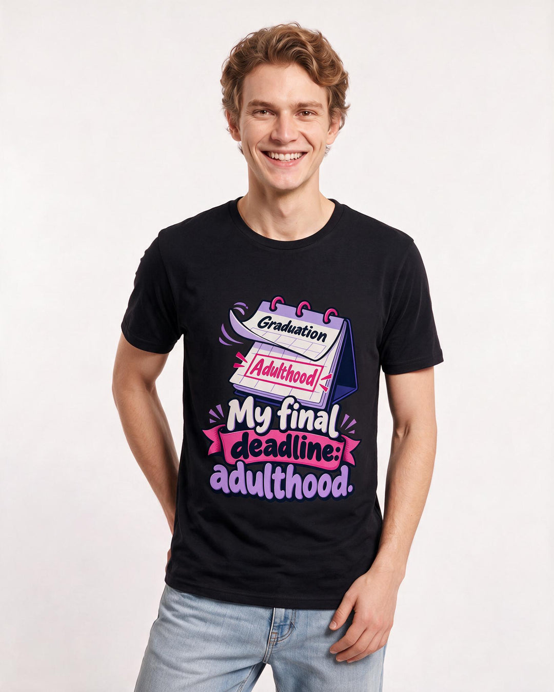 Graduation Black T-Shirt for Men – Everyday Expression Graphic Tee product image 1
