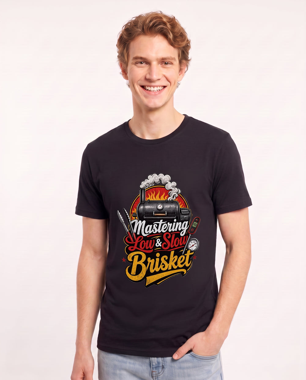 Mastering Low & Slow Brisket Men's Black T-Shirt product image 3
