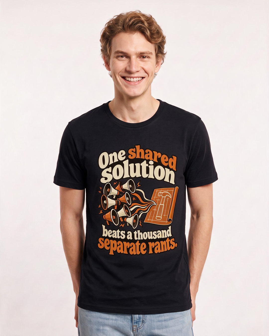 Political Statement Black T-Shirt for Men – Everyday Expression Graphic Tee product image 1