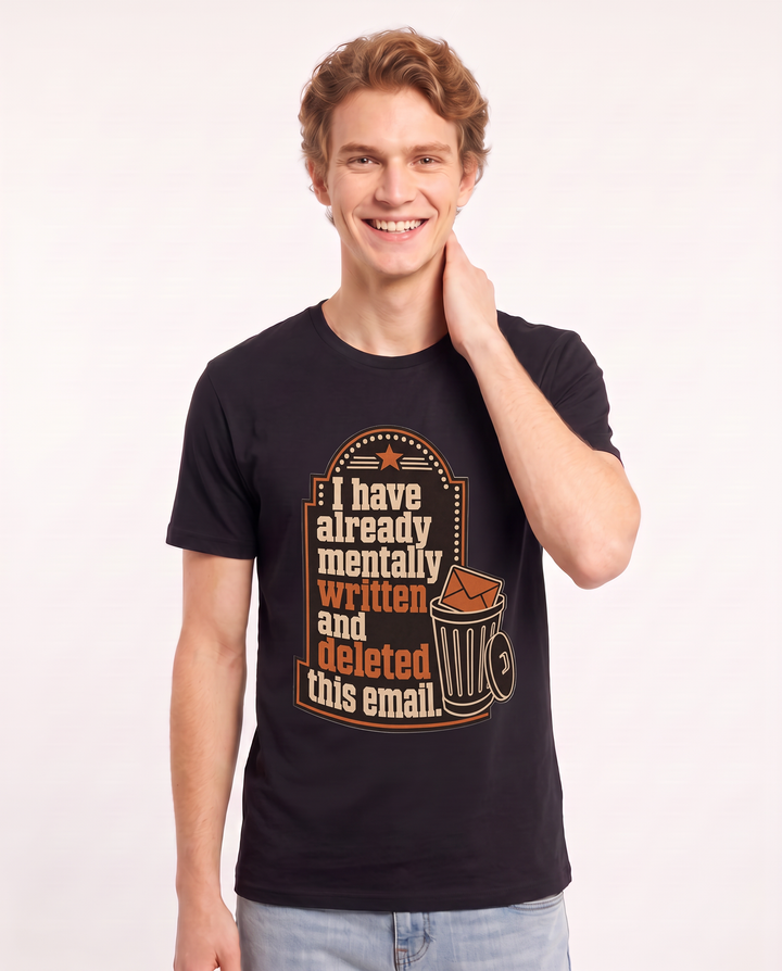 Graphic Men's Black T-Shirt - I have already mentally written and product image 3