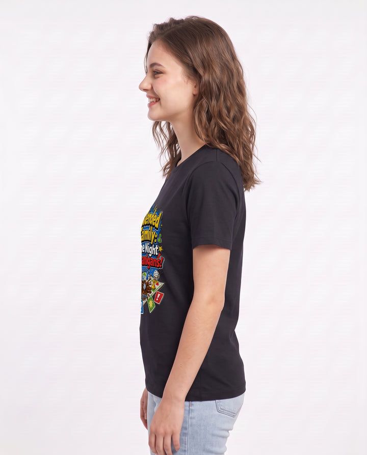 Blended Family: Game Night Shenanigans! Women's Black T-Shirt product image 3