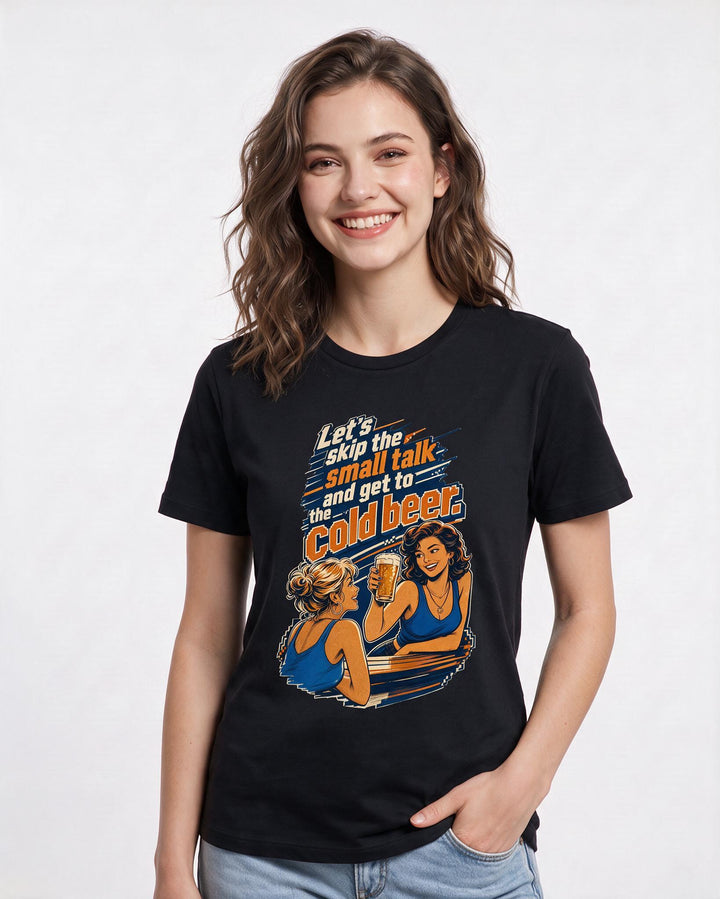 Beer Black T-Shirt for Women – Everyday Expression Graphic Tee product image 1