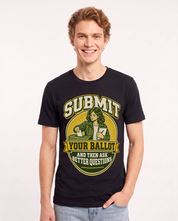 Political Statement Black T-Shirt for Men – Everyday Expression Graphic Tee product image 3