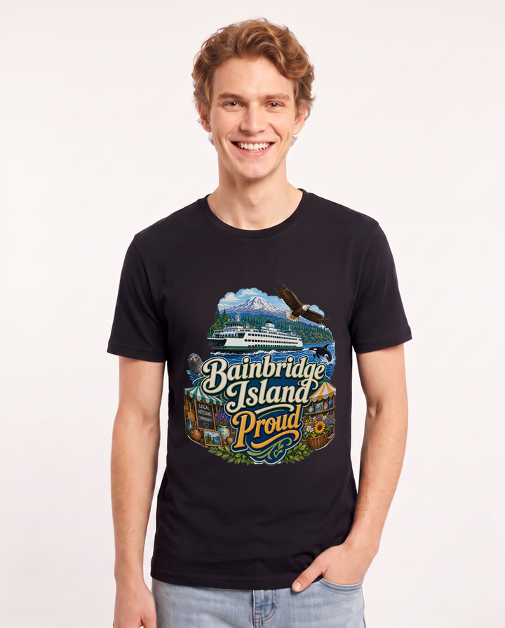 Bainbridge Island Proud Men's Black T-Shirt product image 2