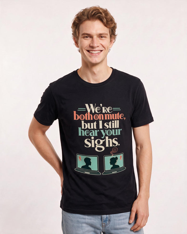 Couples Black T-Shirt for Men – Everyday Expression Graphic Tee product image 1