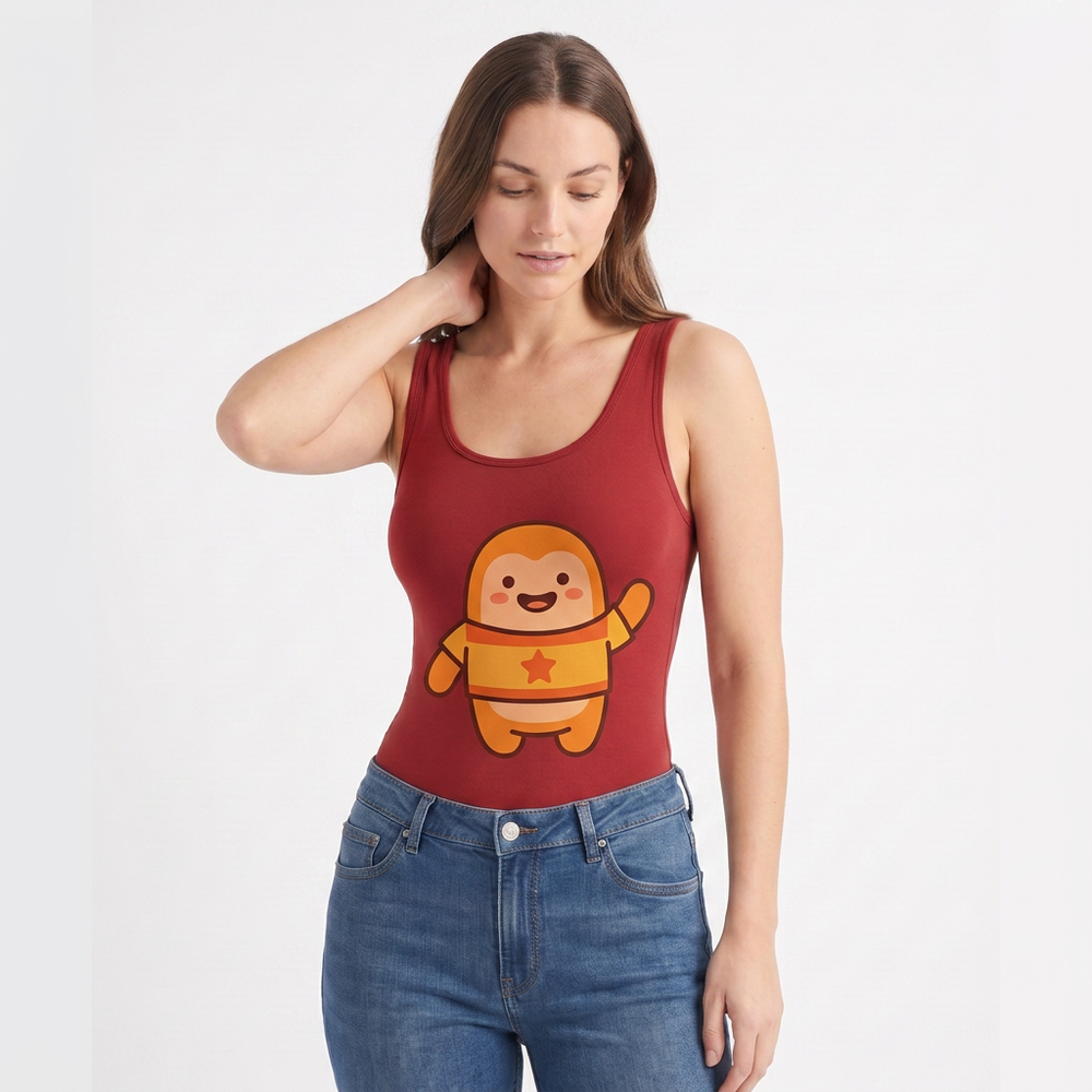 - Sleeveless Round-Neck Tank Bodysuit mockup 2