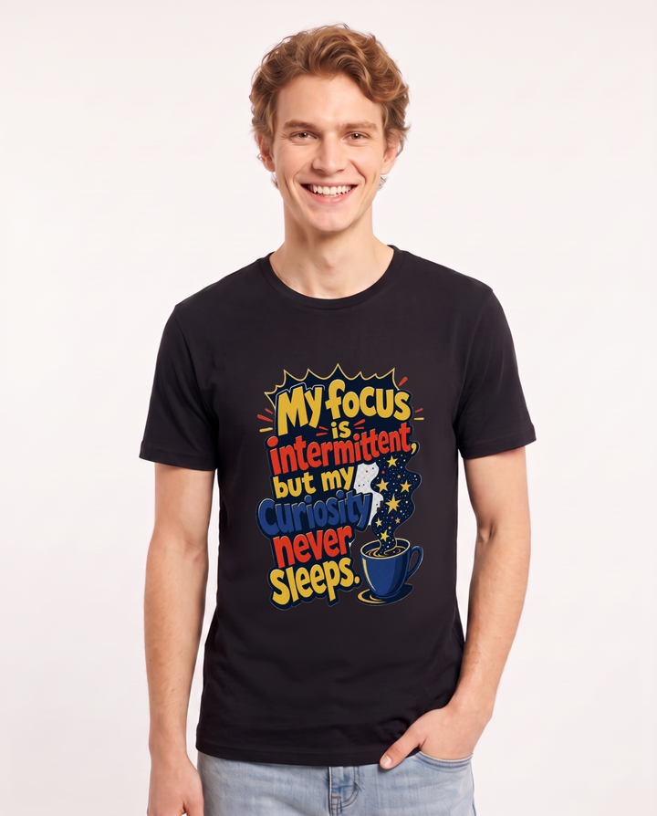 Neurodiversity Black T-Shirt for Men – Everyday Expression Graphic Tee product image 3