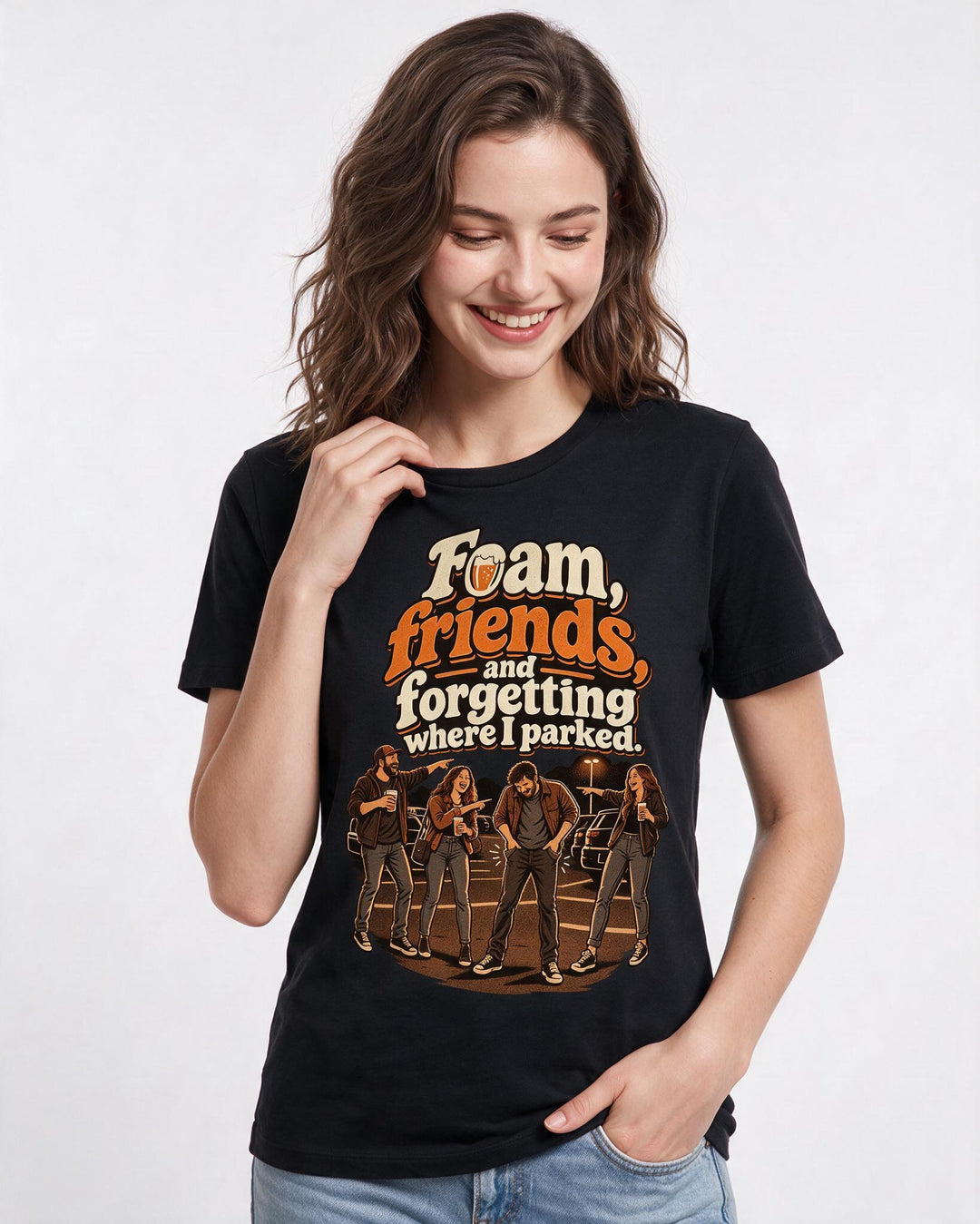 Beer Black T-Shirt for Women – Everyday Expression Graphic Tee product image 1