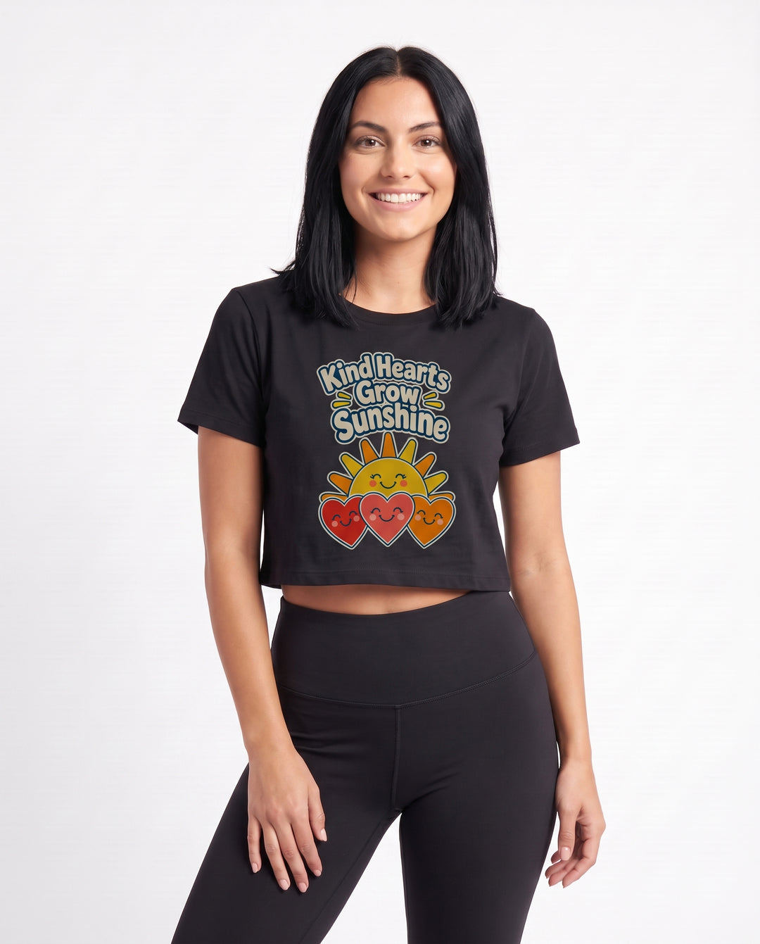 Kind Hearts Grow Sunshine Crop Top mockup 3