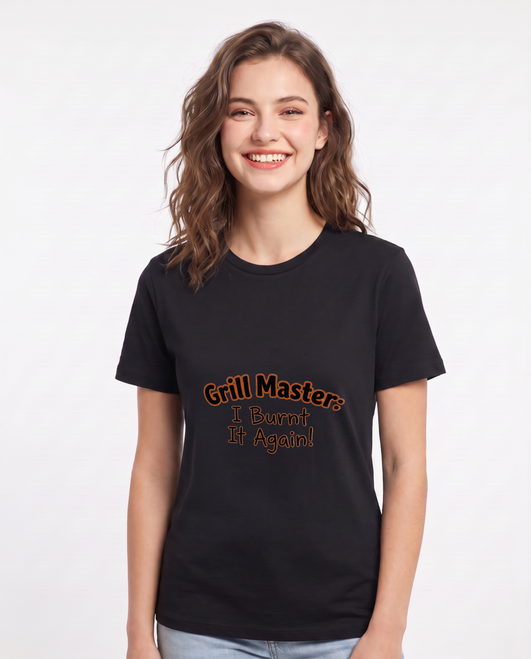 Grill Master: I Burnt It Again! Women's Black T-Shirt product image 2