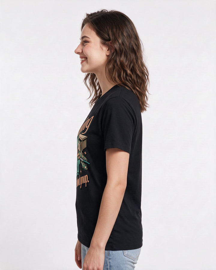Teacher Black T-Shirt for Women – Everyday Expression Graphic Tee product image 2