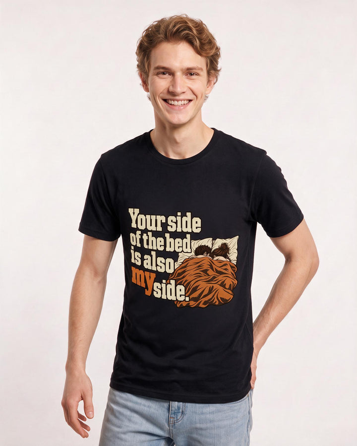 Couples Black T-Shirt for Men – Everyday Expression Graphic Tee product image 1
