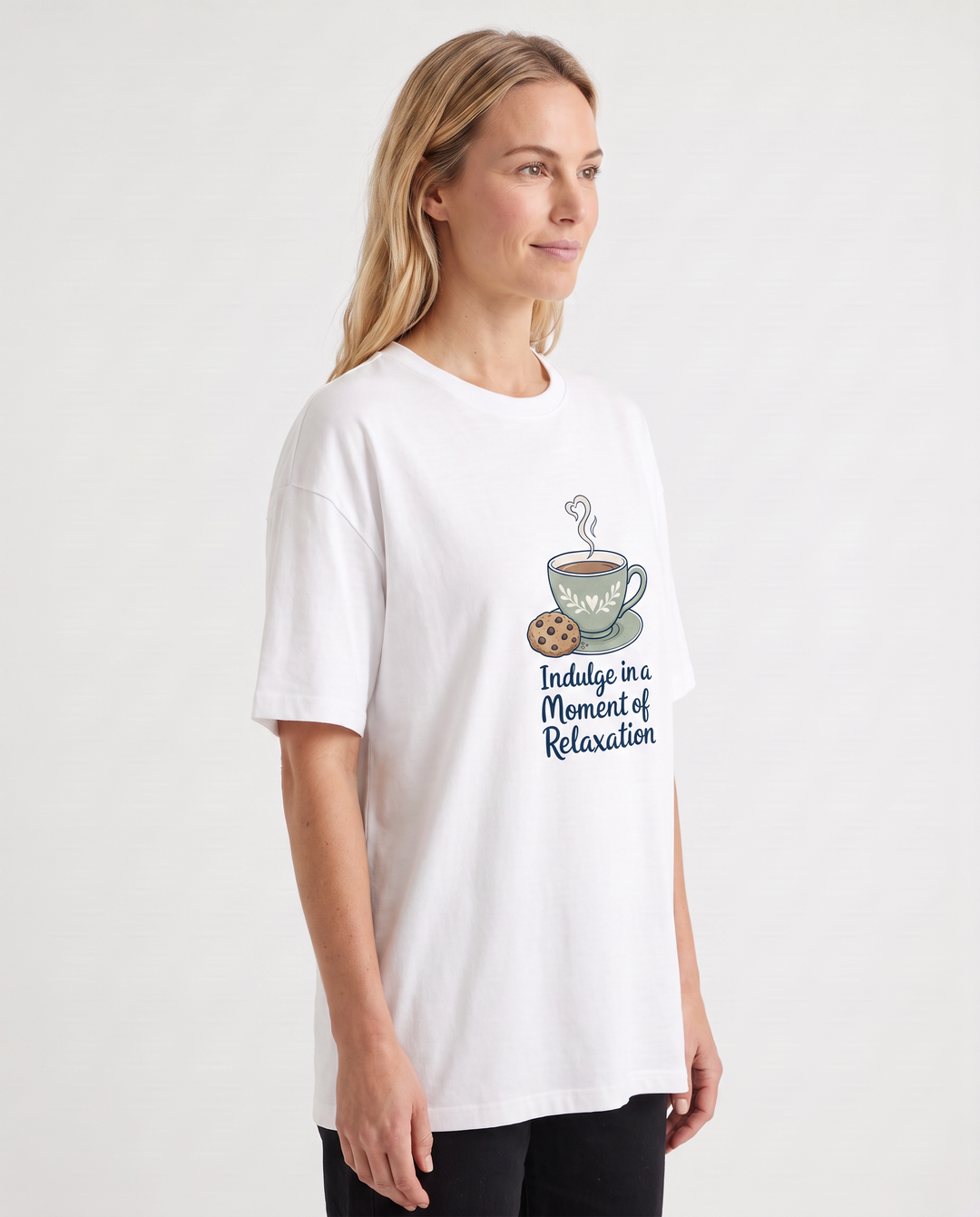 Indulge In A Moment Of Relaxation White T-Shirt mockup 2