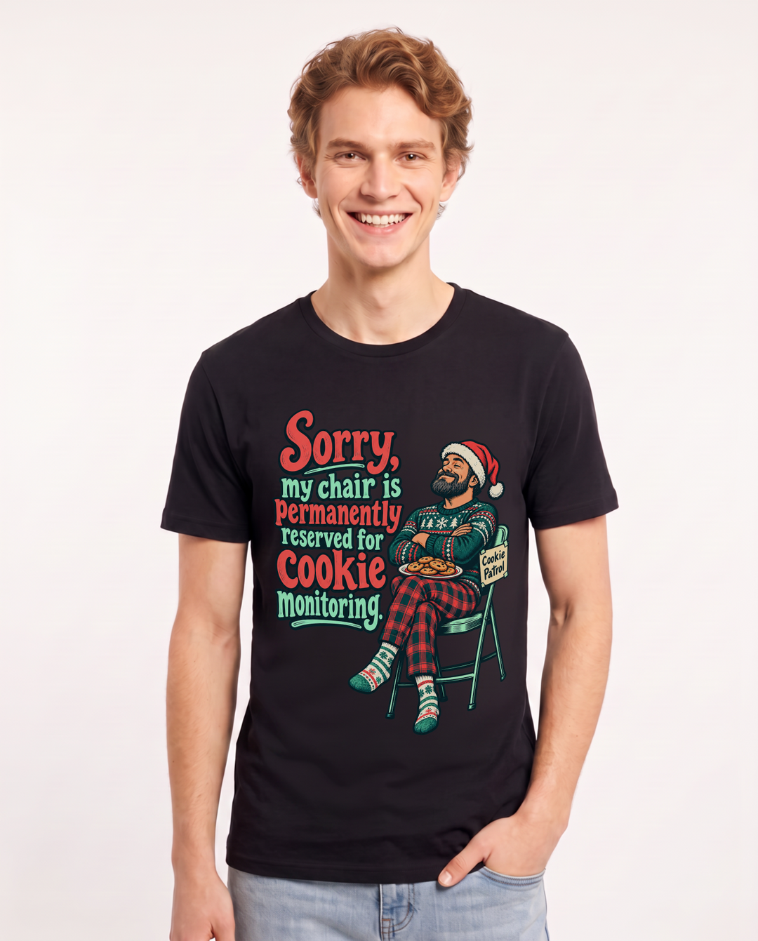Christmas Black T-Shirt for Men – Holiday Theme Graphic Tee product image 3