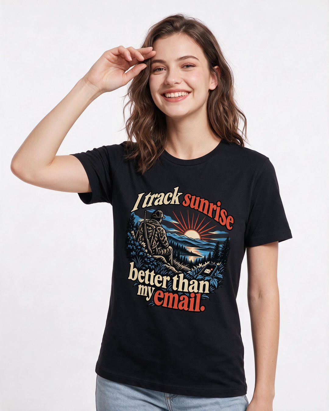 Hunting Black T-Shirt for Women – Everyday Expression Graphic Tee product image 1