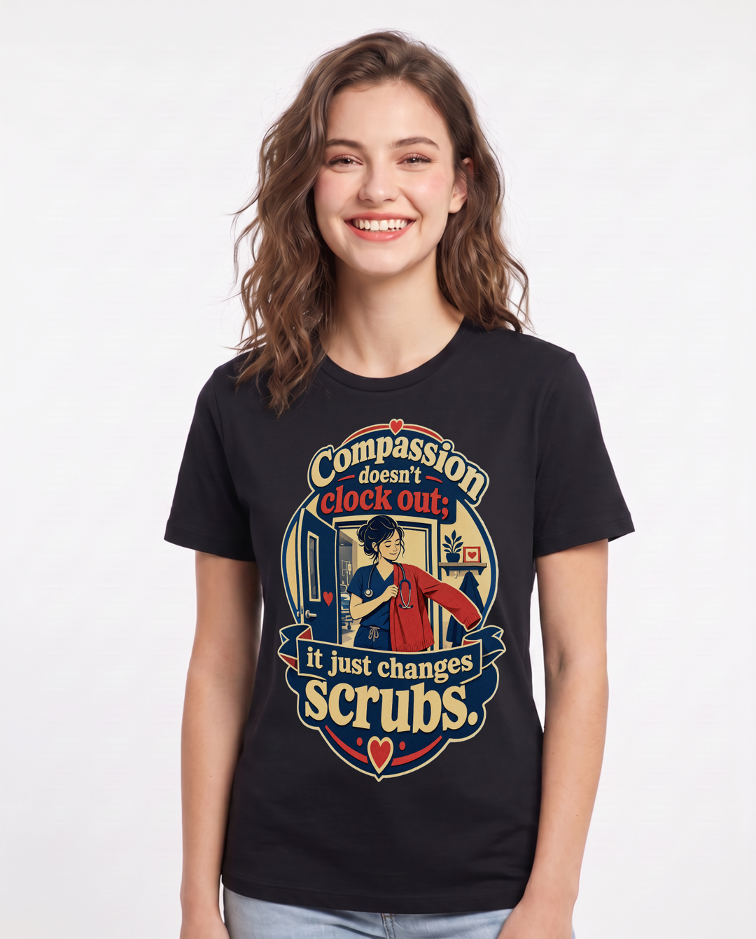 Nurse Black T-Shirt for Women – Nursing Life Graphic Tee product image 3