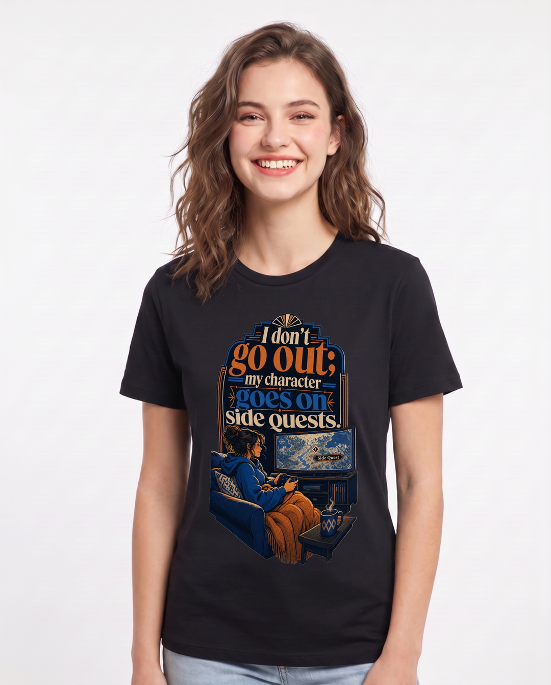 Gaming Black T-Shirt for Women – Game Night Graphic Tee product image 3