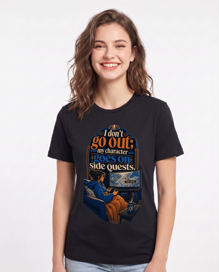 Gaming Black T-Shirt for Women – Game Night Graphic Tee product image 3