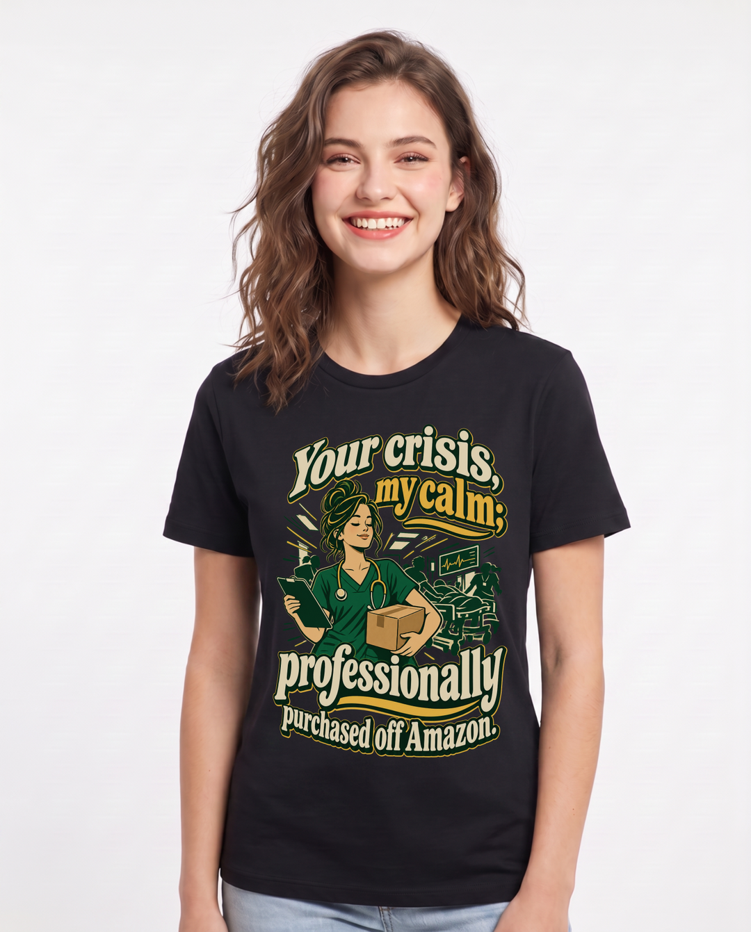 Nurse Black T-Shirt for Women – Nursing Life Graphic Tee product image 3