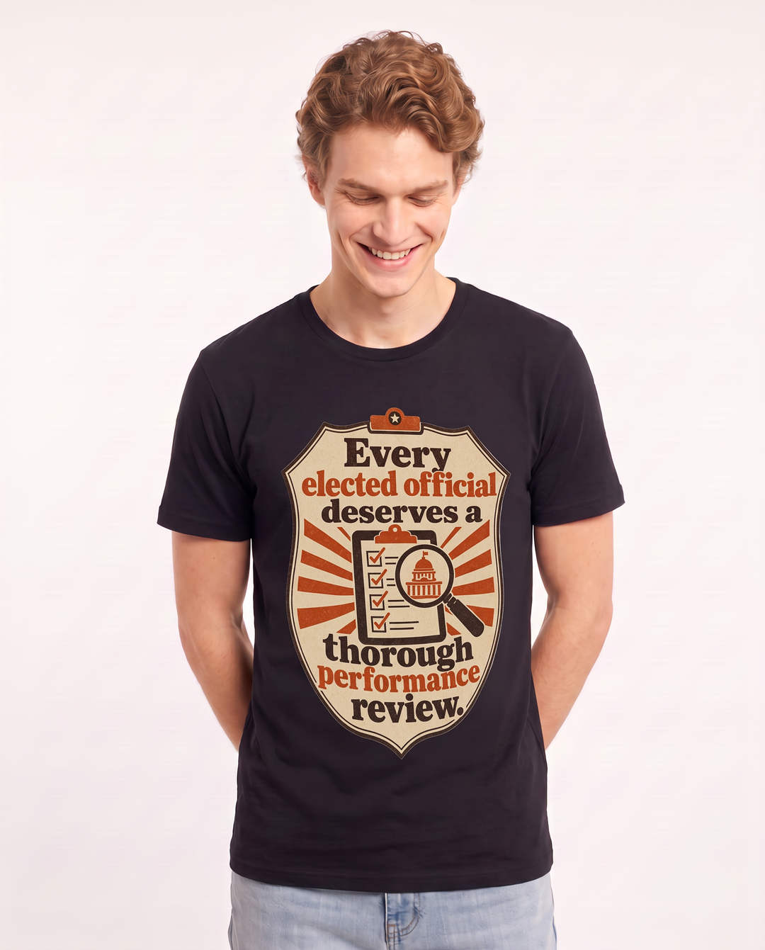 Graphic Men's Black T-Shirt - Every elected official deserves a product image 3