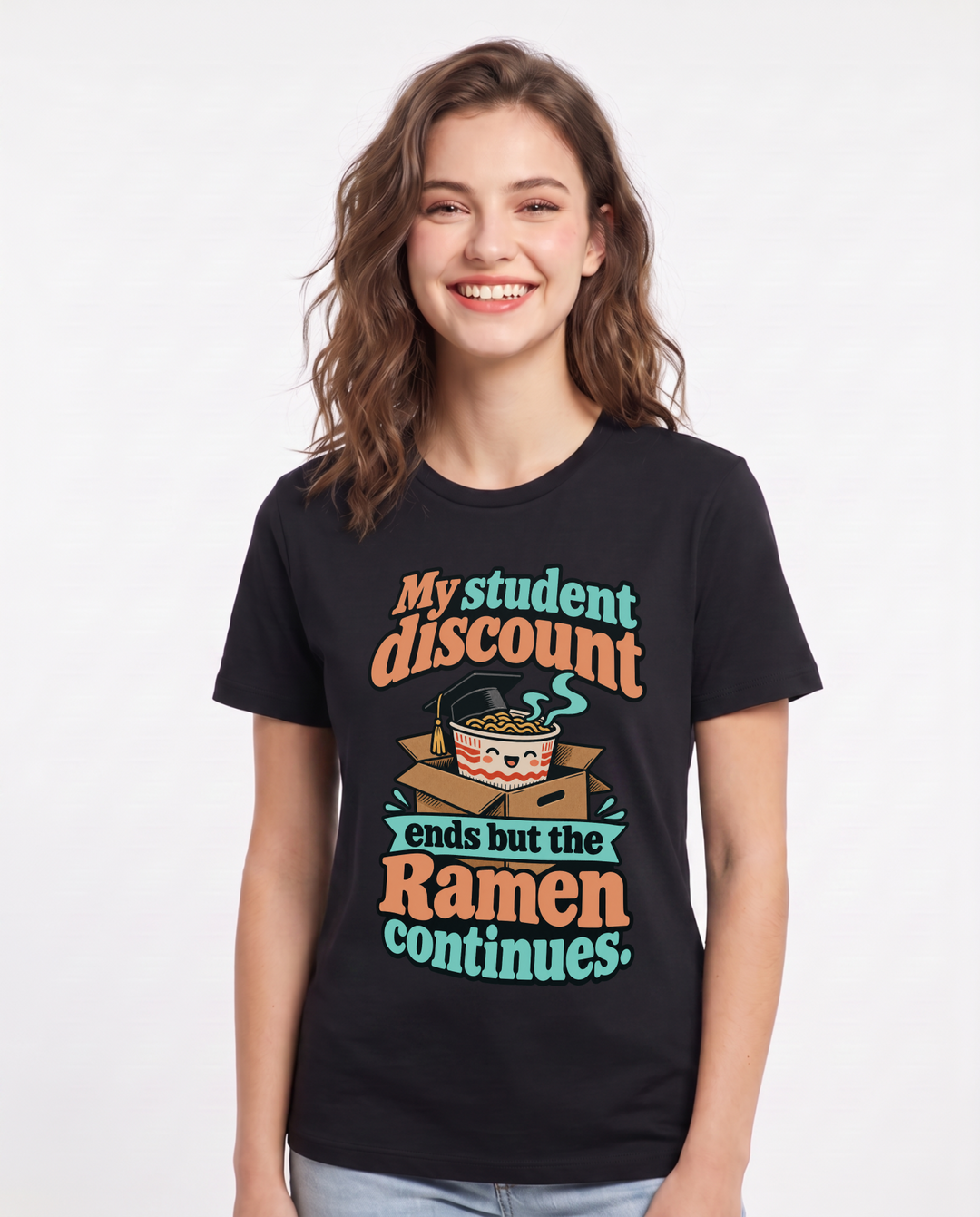 Graduation Black T-Shirt for Women – Everyday Expression Graphic Tee product image 3