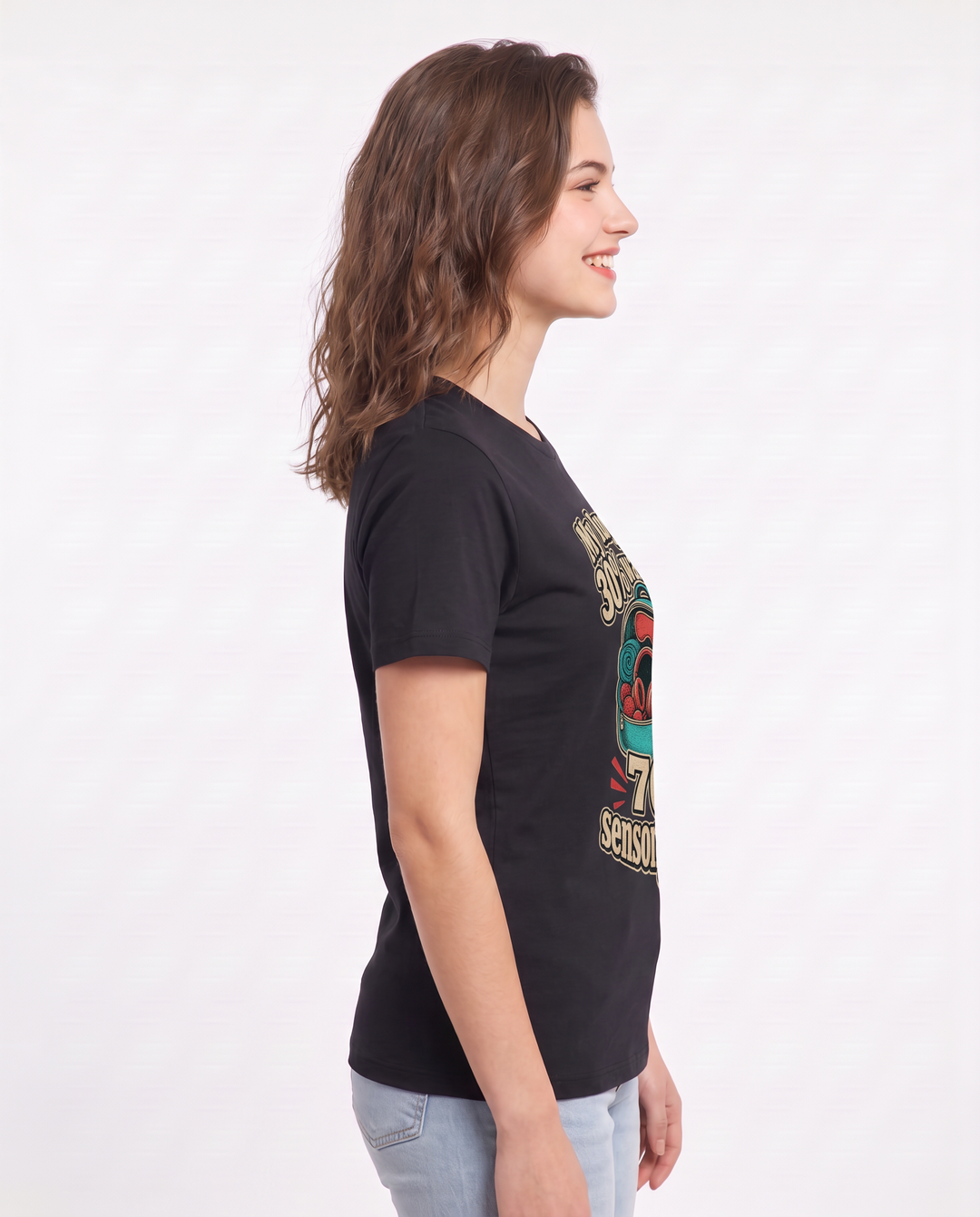 My luggage is 30% wardrobe, 70% sensory armor. Women's Black T-Shirt product image 3