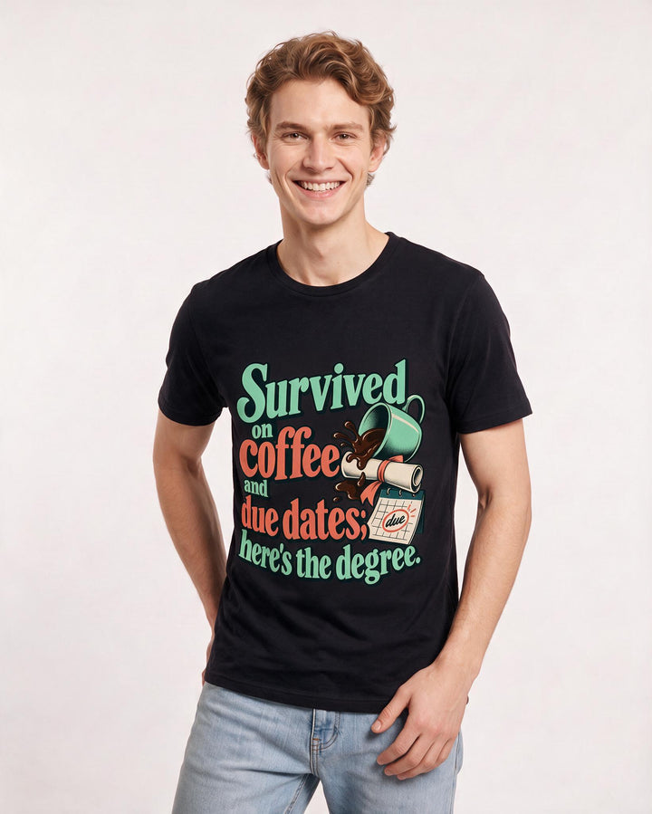 Graduation Black T-Shirt for Men – Everyday Expression Graphic Tee product image 1