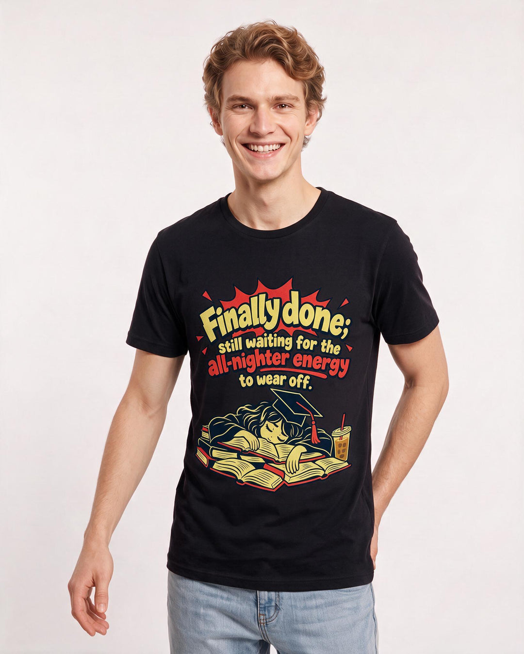 Graduation Black T-Shirt for Men – Everyday Expression Graphic Tee product image 1