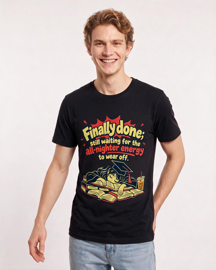 Graduation Black T-Shirt for Men – Everyday Expression Graphic Tee product image 1