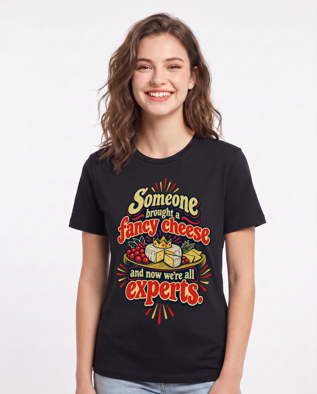 Christmas Black T-Shirt for Women – Holiday Theme Graphic Tee product image 3