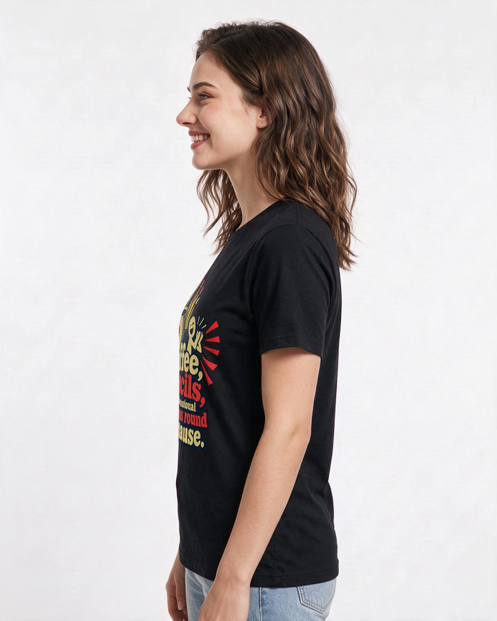 Teacher Black T-Shirt for Women – Everyday Expression Graphic Tee product image 2